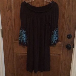 Small brown off the shoulder dress